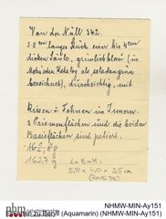 Etiketten zu Beryll (Aquamarin) (NHMW-MIN-Ay151)